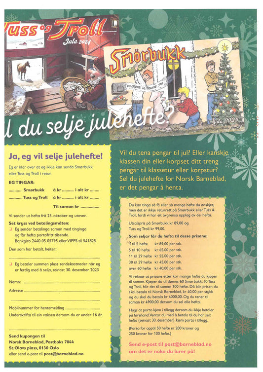 Vil du selje julehefte?